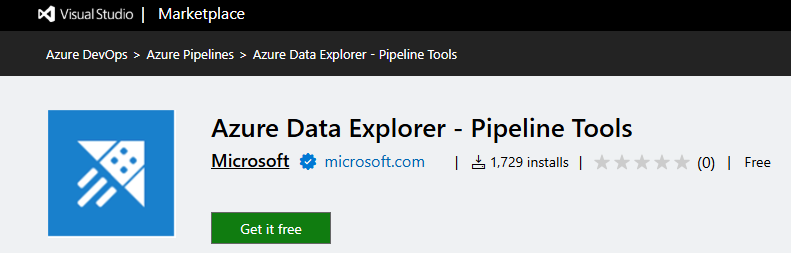 Screenshot of getting the Pipeline Tools extension in the Visual Studio Marketplace.