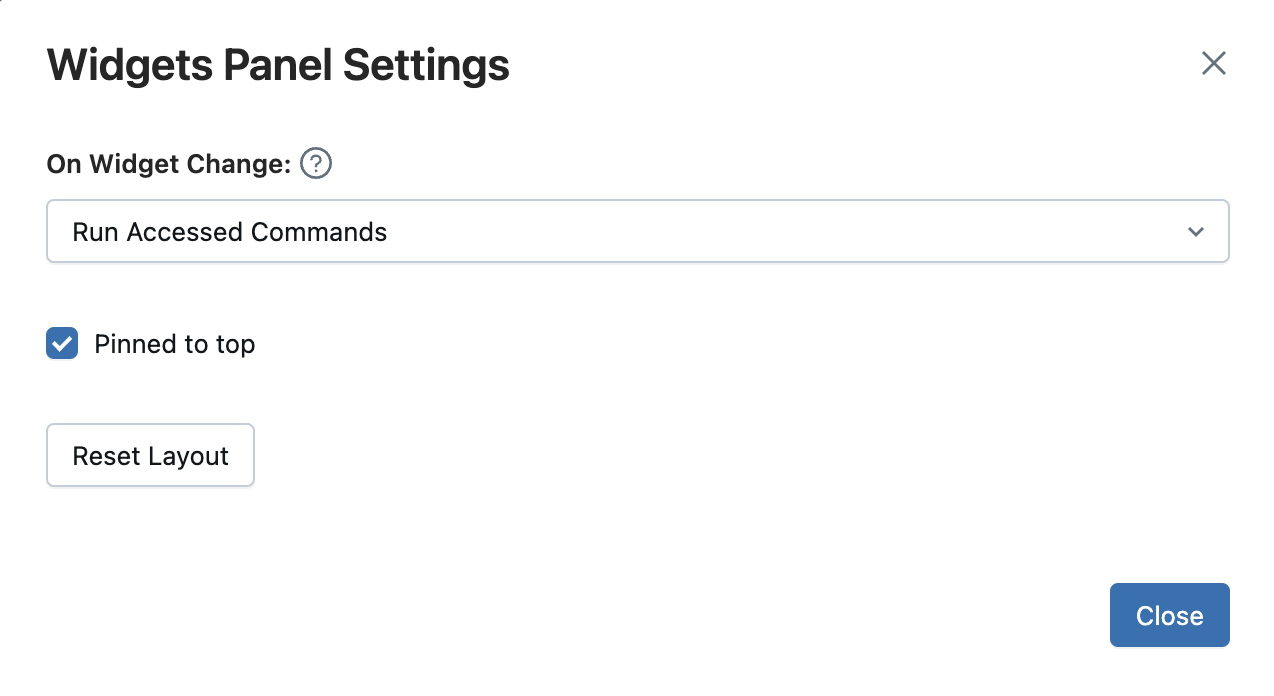Widget settings