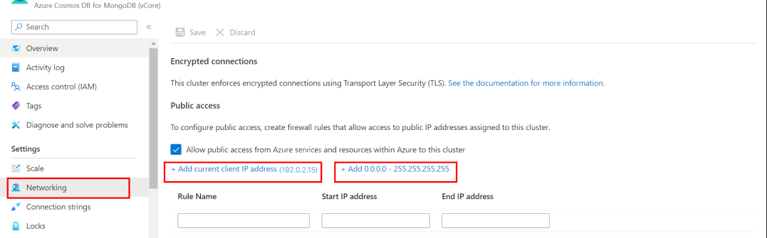 Screenshot of the Timeout error solution for Azure DocumentDB.