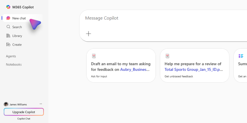 Screenshot that shows Microsoft Copilot Chat taskbar.