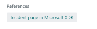 Screenshot showing Microsoft Sentinel incident link in a response.