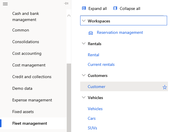 Screenshot of the navigation path to the customer list.