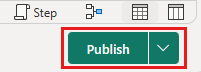 Skærmbillede, der viser dialogboksen Publicer dataflow.
