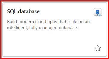 Et skærmbillede af sql-databaseikonet i Fabric.