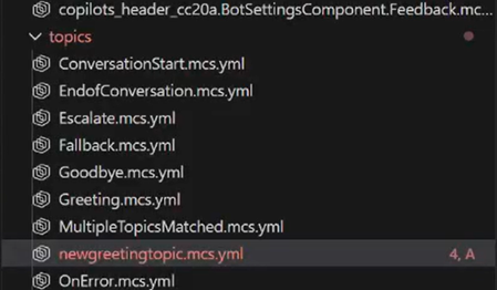 Skærmbillede af ændringer, der er synlige i forskellige farver i Visual Studio Code.