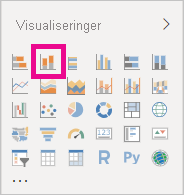 Skærmbillede af ruden Visualiseringer med søjlediagrammet Stablet fremhævet.