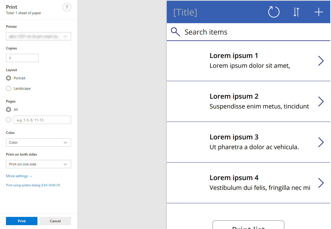 Standardbrowser til udskrivning eller lagring.