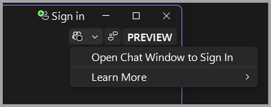 Screenshot of inactive Copilot status.
