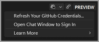Screenshot of GitHub Copilot badge options.