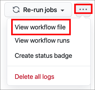 Screenshot, der zeigt, wie die Workflowdatei angezeigt wird