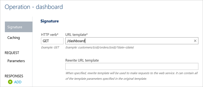 Screenshot eines neuen Dashboardvorgangs, der im Azure-Portal konfiguriert wird.