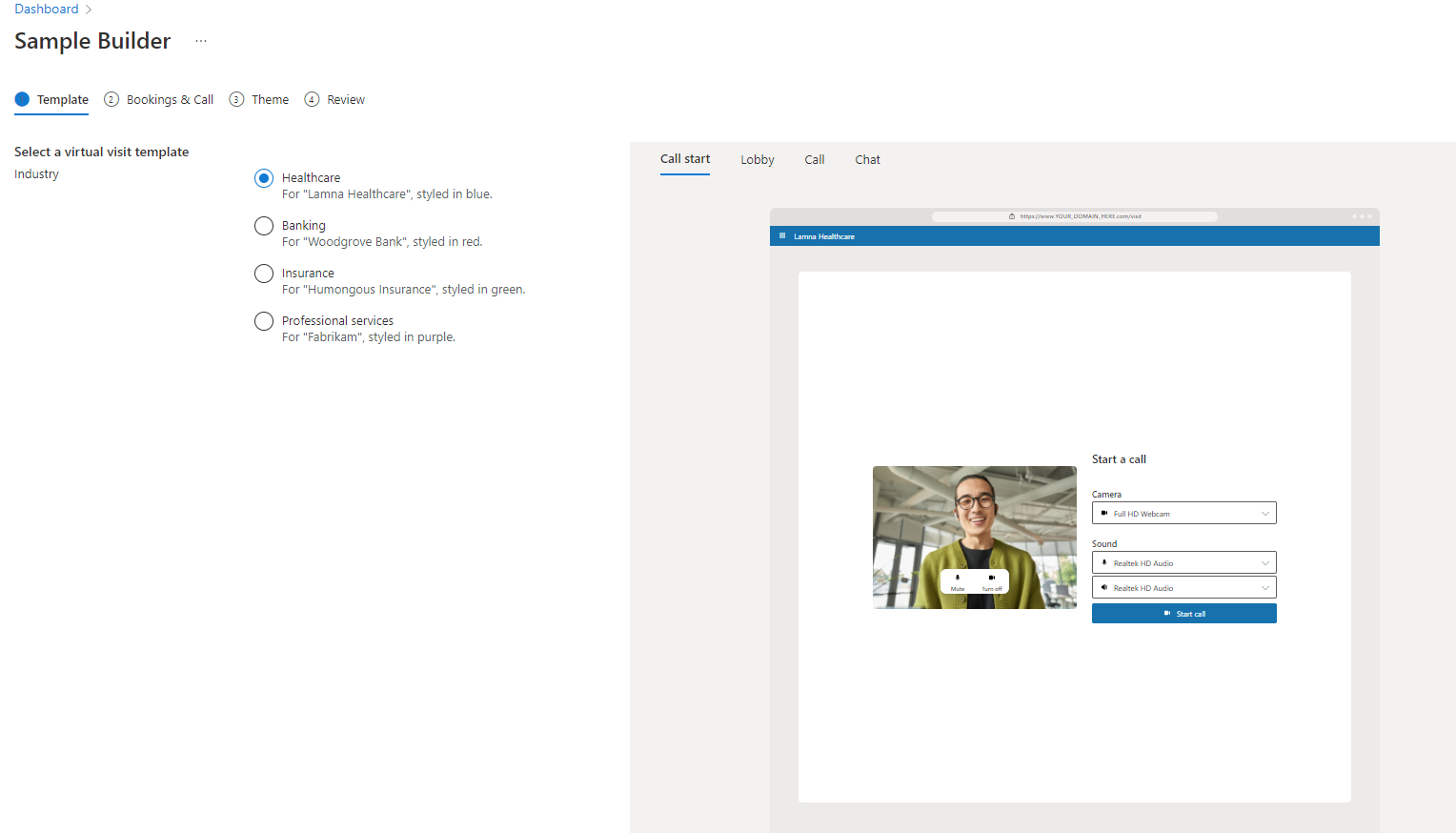 Screenshot: Startseite des Beispiel-Generators