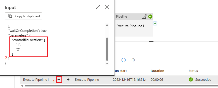 Screenshot, der den Eingabetyp Array zeigt.