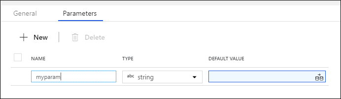 Screenshot zum Erstellen der Datenflussparameter.