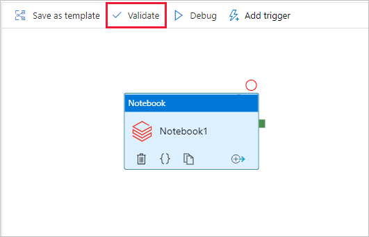 Screenshot, das zeigt, wie die Pipeline validiert wird.