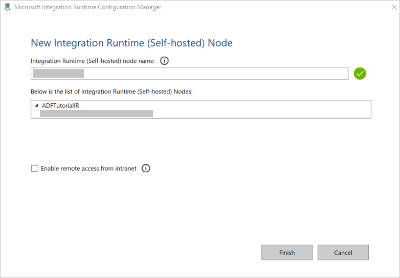Neues Integration Runtime Knotenfenster