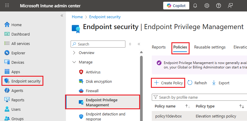 Screenshot des Microsoft Intune Admin Centers mit dem Bereich 