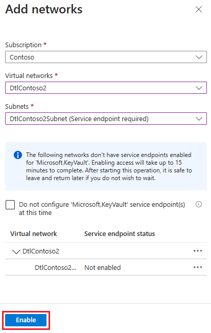 Screenshot des Bereichs „Netzwerk“ eines Schlüsseltresors mit hervorgehobener Option „Vorhandenes virtuelles Netzwerk hinzufügen“
