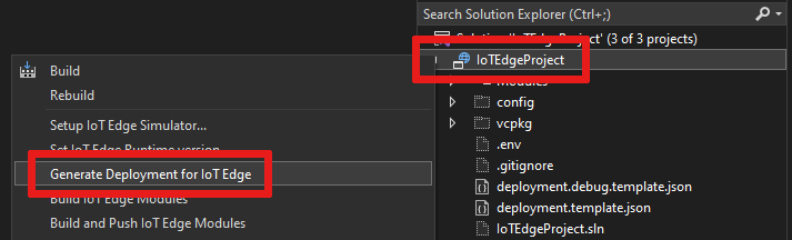 Screenshot des Ortes des Menüpunktes „Bereitstellung generieren“.