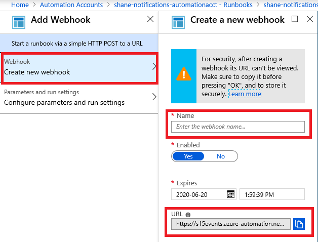 Erstellen einer neuen Webhook-Benutzeroberfläche