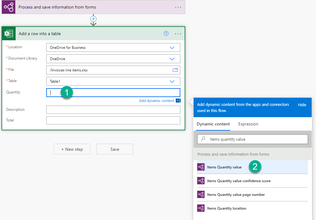 Screenshot des Bildschirms Informationen aus Formularen verarbeiten und speichern