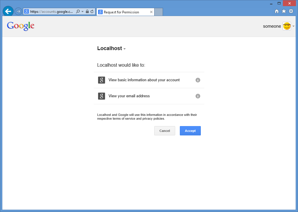 Bild der Google-Berechtigungen