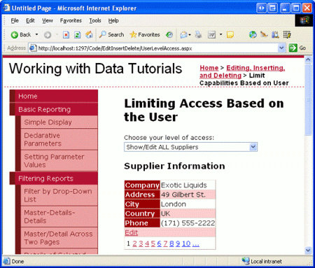 Alle Lieferanteninformationen können angezeigt und bearbeitet werden