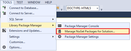 ASP.NET Fehlerbehandlung – Verwalten von NuGet-Paketen für Lösung