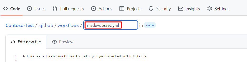 Screenshot, der zeigt, wo Sie einen Namen für ihren neuen Workflow eingeben möchten.