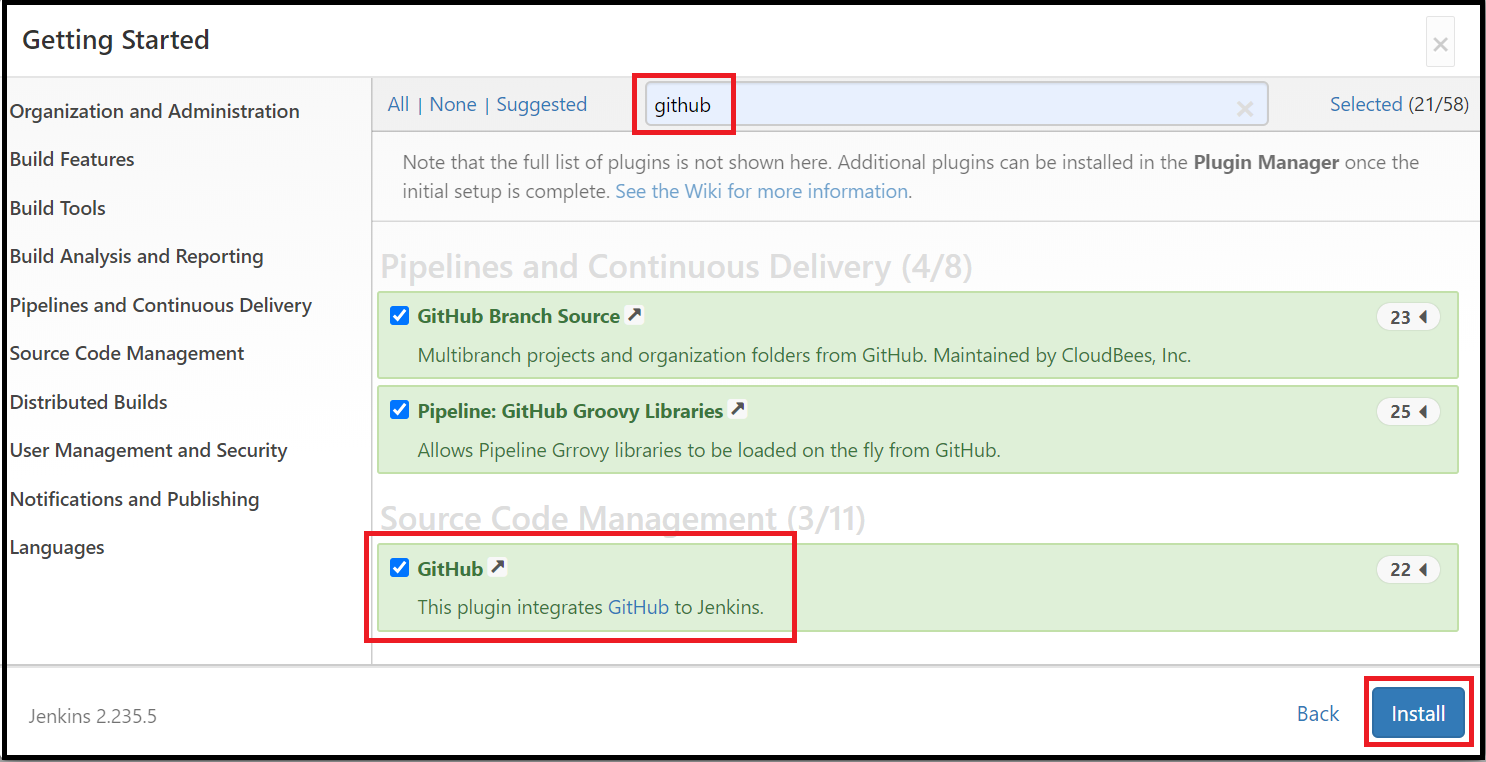 Installieren der GitHub-Plug-Ins