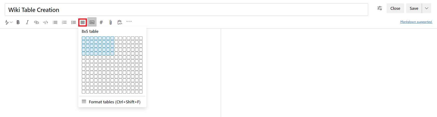 Erstellen Sie eine Tabelle aus dem Raster.