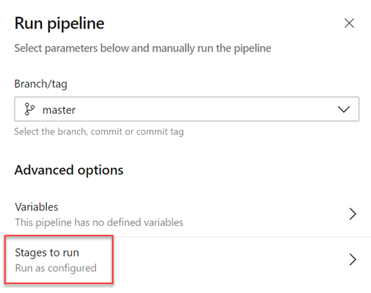 Überspringen von Phasen in einer YAML-Pipeline.