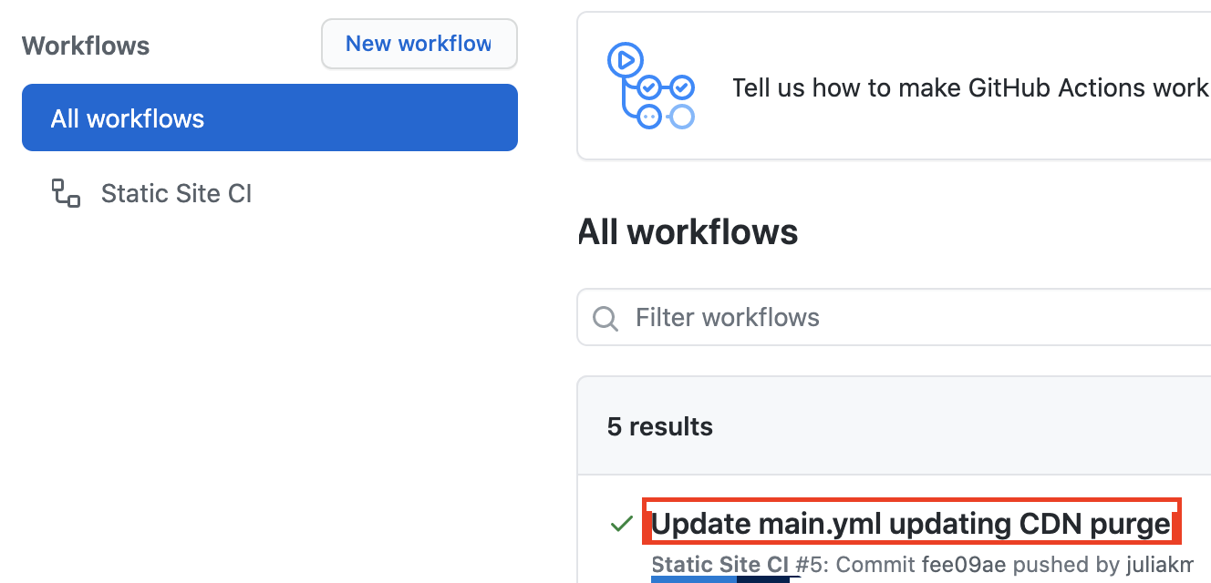 Protokoll der GitHub Actions-Ausführung