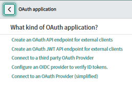Abbildung der Art von OAuth-Anwendung