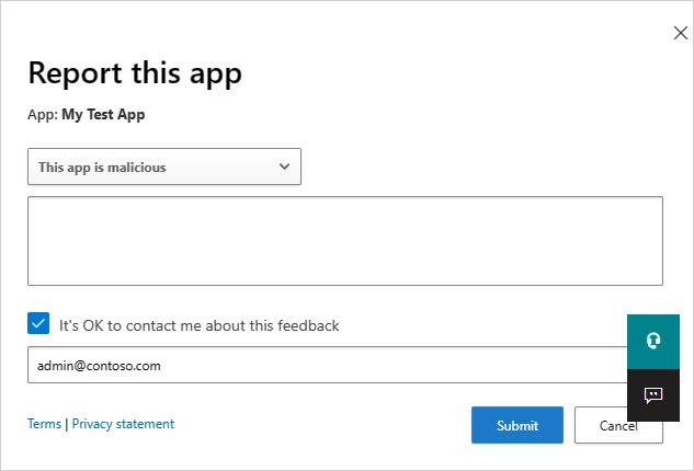 Screenshot des Kontextmenüs der App-Zeile mit ausgewählter Option „App melden“.