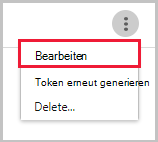 Screenshot der SIEM-Einstellungsoption zum Bearbeiten der Integrationskonfiguration.