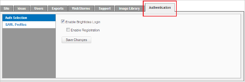 Screenshot der Brightidea-Website mit ausgewählter Registerkarte 