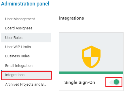 Screenshot des Verwaltungsbereichs mit ausgewählter Integration.