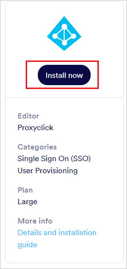 Diagramm, das proxyclick Install zeigt.