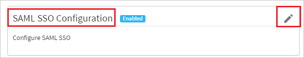 Screenshot zeigt die SAML-SSO-Konfiguration mit hervorgehobener Schaltfläche 