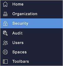 Screenshot der Workgrid-Benutzeroberfläche mit hervorgehobenem Abschnitt „Sicherheit“.