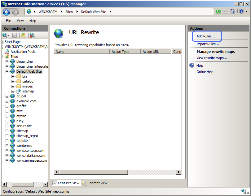 Screenshot des Bereichs 