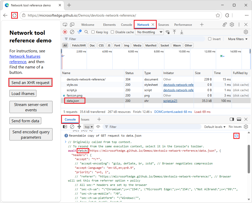 Bearbeitbare fetch()-Methode