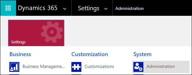Navigieren Sie zur Administration.