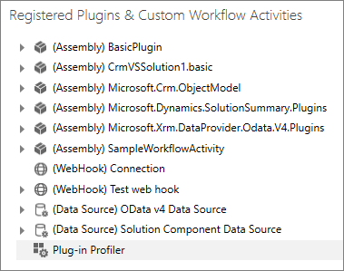 Plug-In Profiler im Plug-In-Registrierungstool.
