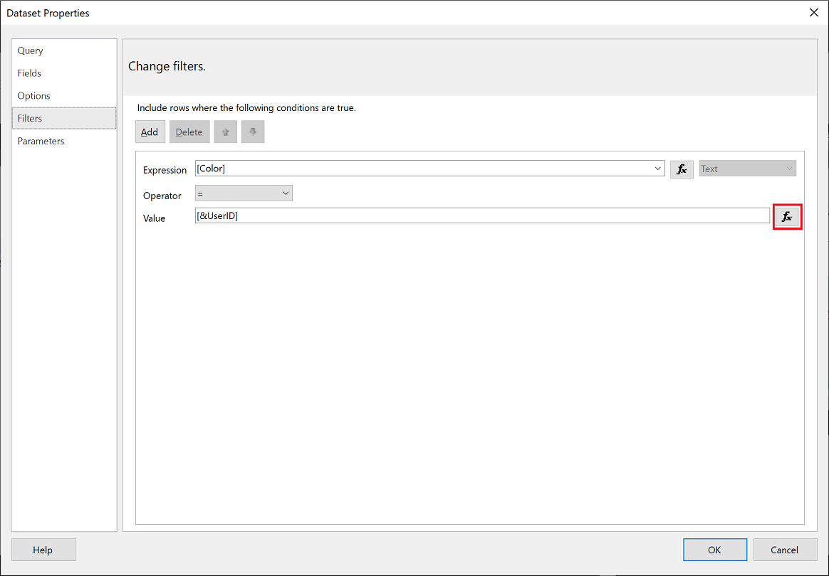 Power BI Report Builder-Wert