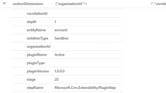 Application Insights Dataverse Plugin-Ausführungsprotokolle.