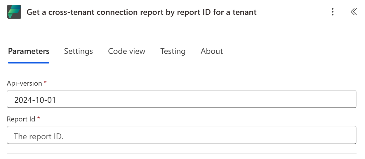 Rufen Sie einen mandantenübergreifenden Verbindungsbericht anhand der Berichts-ID für einen Mandanten-Screenshot ab.