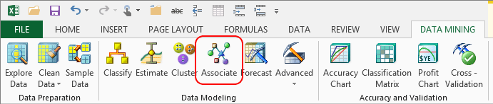 Assistent zum Zuordnen im Data Mining-Menüband