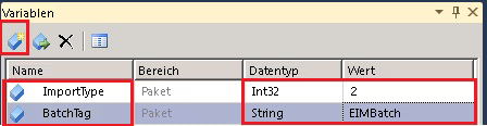 SSIS-Variablen (Fenster)